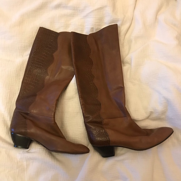 Vintage Knee High Italian Leather Boots - Picture 5 of 6